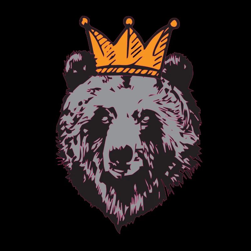 King Bear with Crown, Grizzly, Panda, Gift Idea