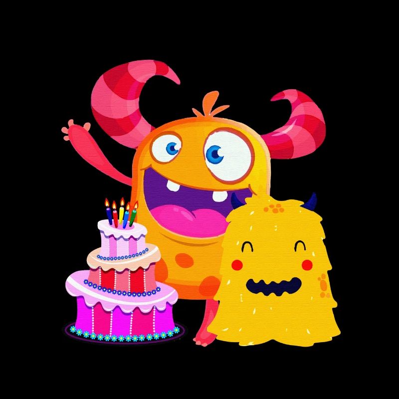 Fête d'anniversaire drôle petits amis monstres