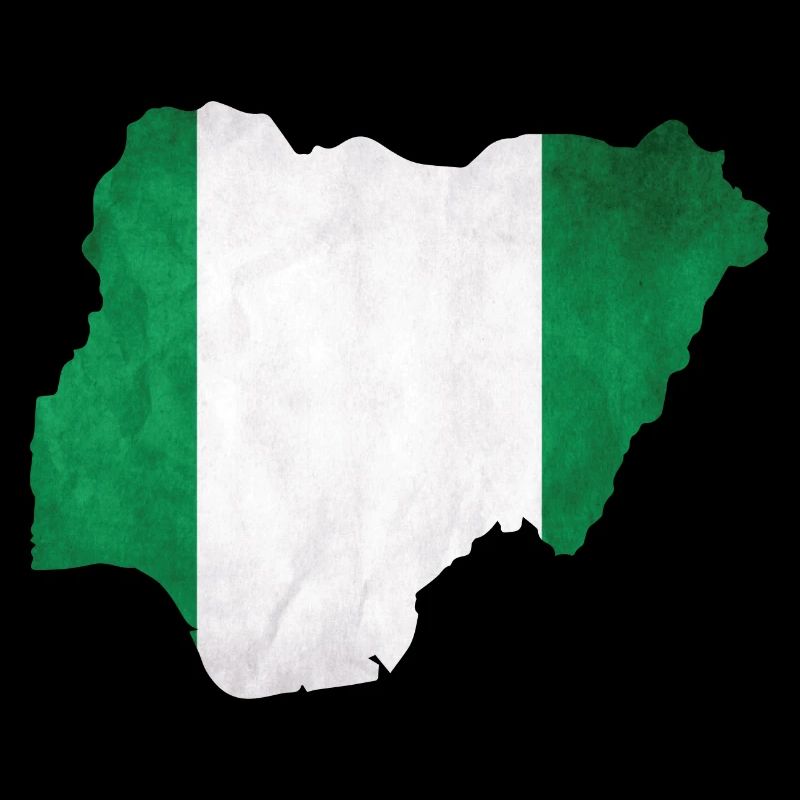 Nigeria - Frontière nationale dans le drapeau national