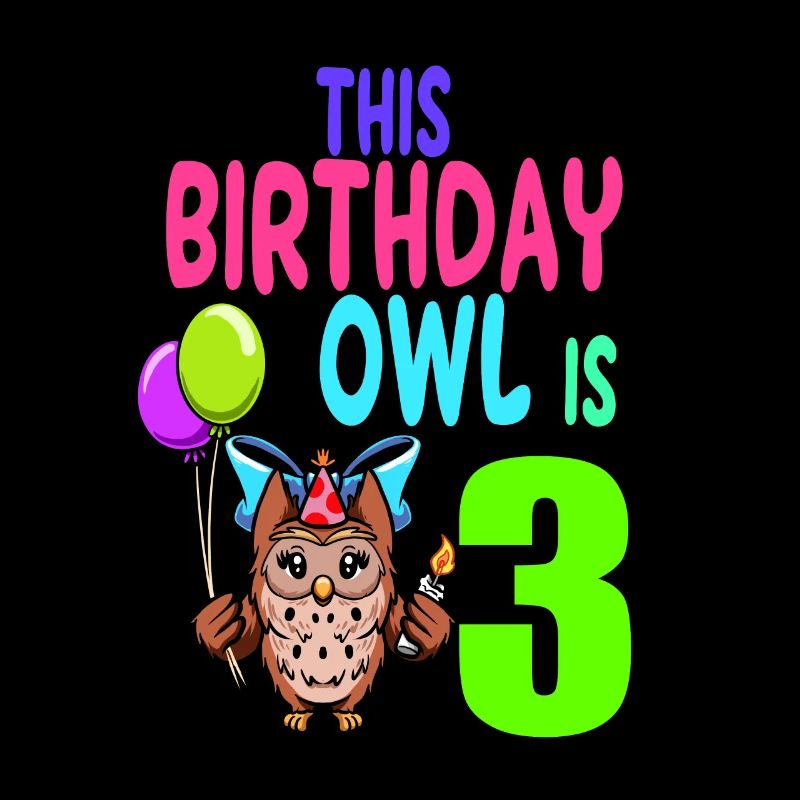 Eule Geburtstag Kinder Mädchen 3. Geburtstag Eule Liebhaber