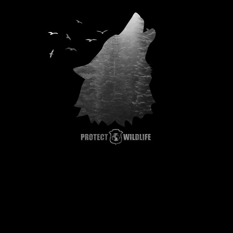Protect Wildlife - Umweltschutz - Wolf silhouette