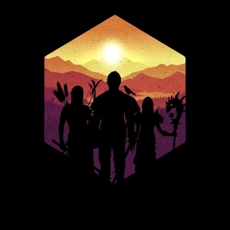 Cool fantasy D20 groupes de dés silhouette RPG