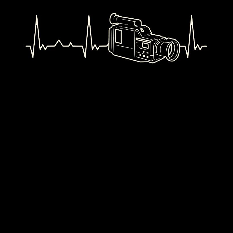 Videokamera Retro. Herz. Liebe. Ekg. Impuls.
