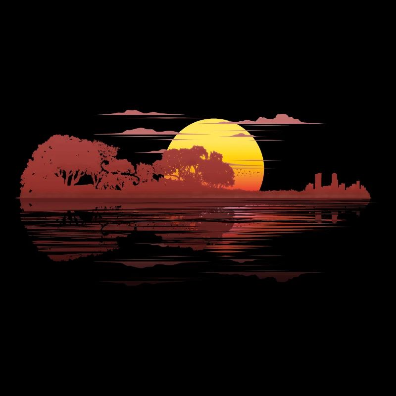 Violin Lake Reflection Geige See Bäume Reflektion