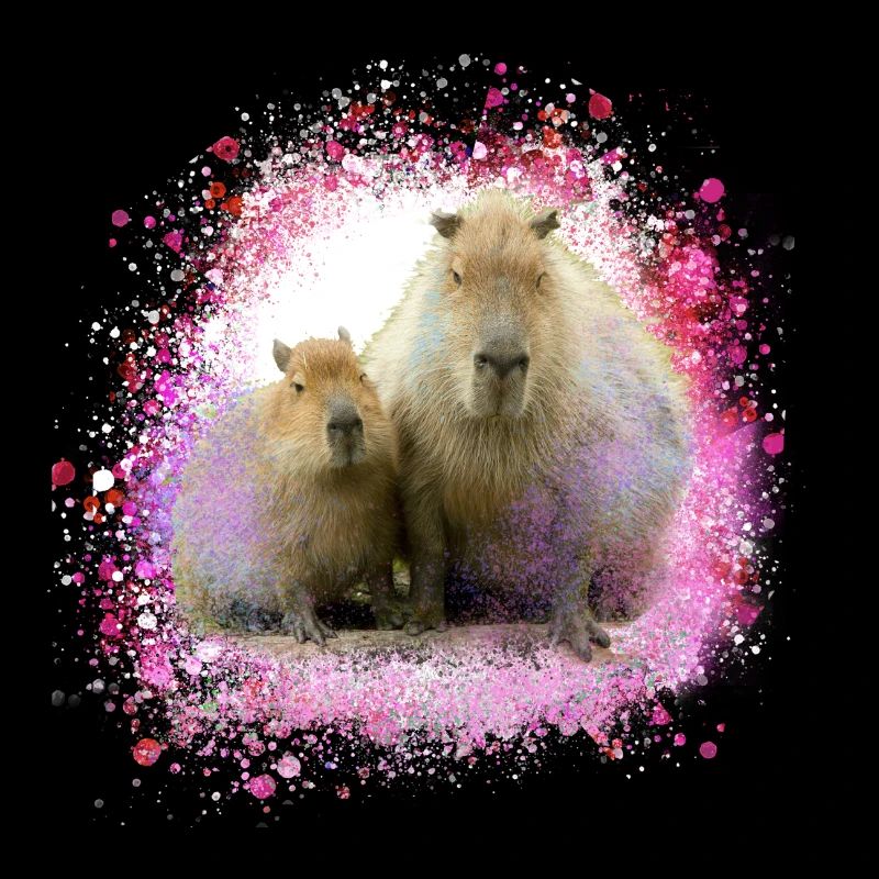 capybara,schwein,graffiti,wasserschwein,mutter