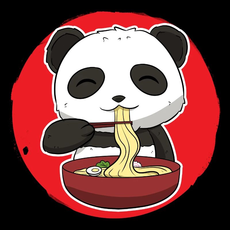 Panda isst Ramen Ramen -Enthusiast