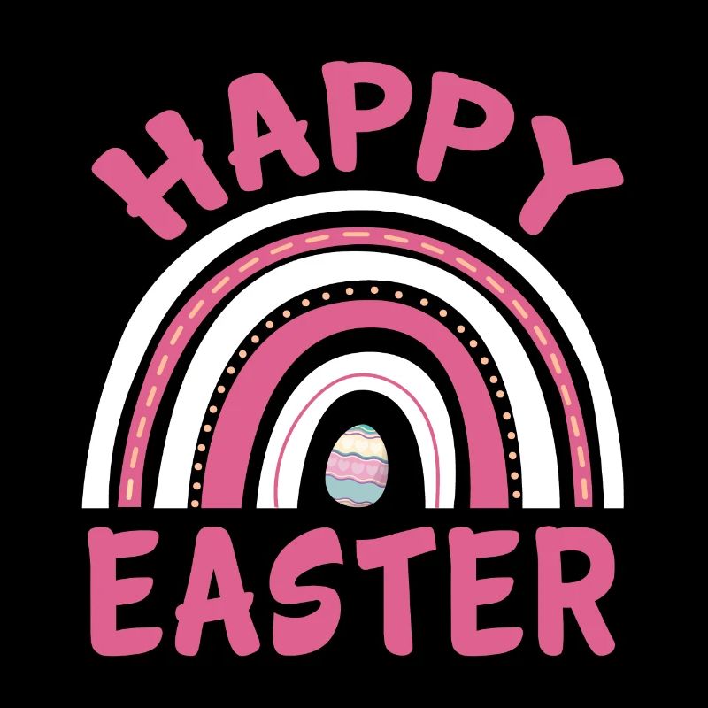 Happy Easter Women Girls Cute Easter Egg Rainbow