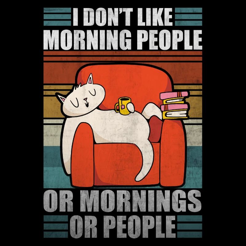 Sarcastic Cat Coffee Moody Lazy Kitty