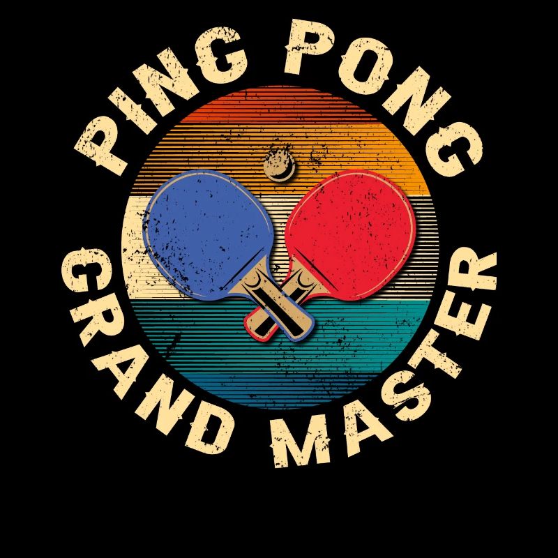 Cool Retro Crossing Rackets Ping Pong Grand Master