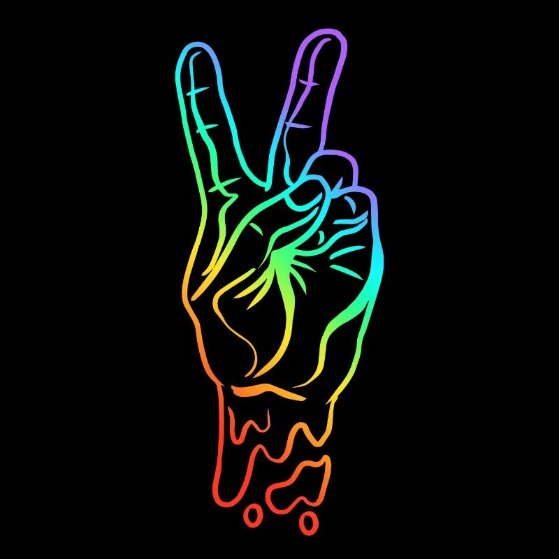 Paix paix signe de main couleurs de l'arc