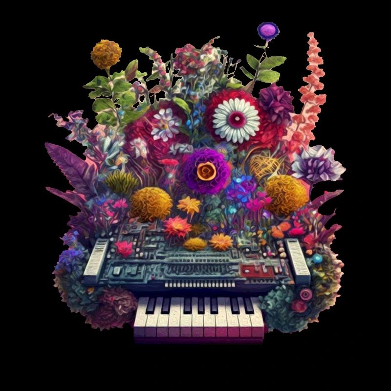 Floral Synthetizer komplizierte Blumen DJ Artwork