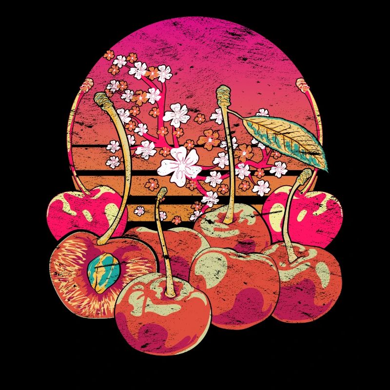 Retro Vaporwave Cherry Blossom Fruit Gift Cherry