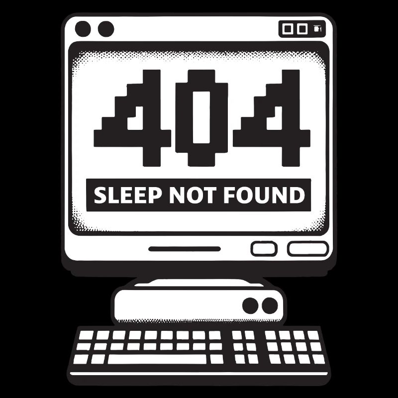 404 Sleep Not Found Funny Insomnia Programmer