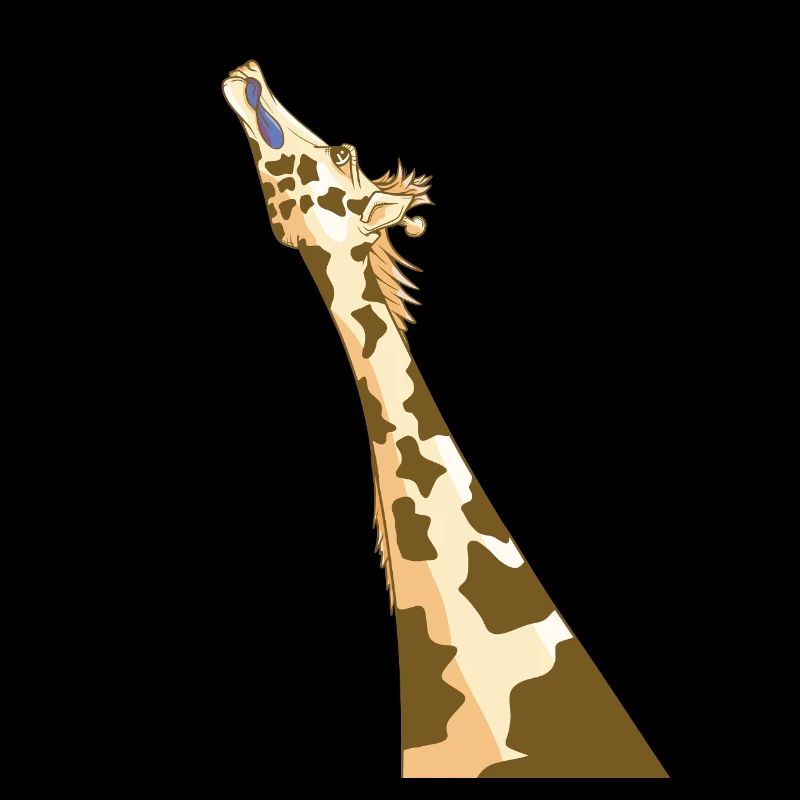 Giraffe mit blauer Zunge
