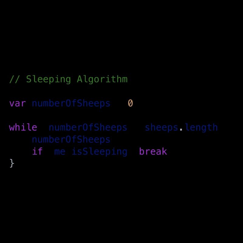 Programmierer Code Schäfchen zählen Logik