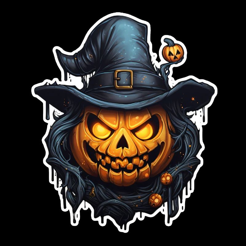 Halloween Evil Pumpkin with Hat