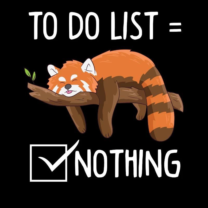 Roter Panda Todo Liste Lustiges Schlafen Panda