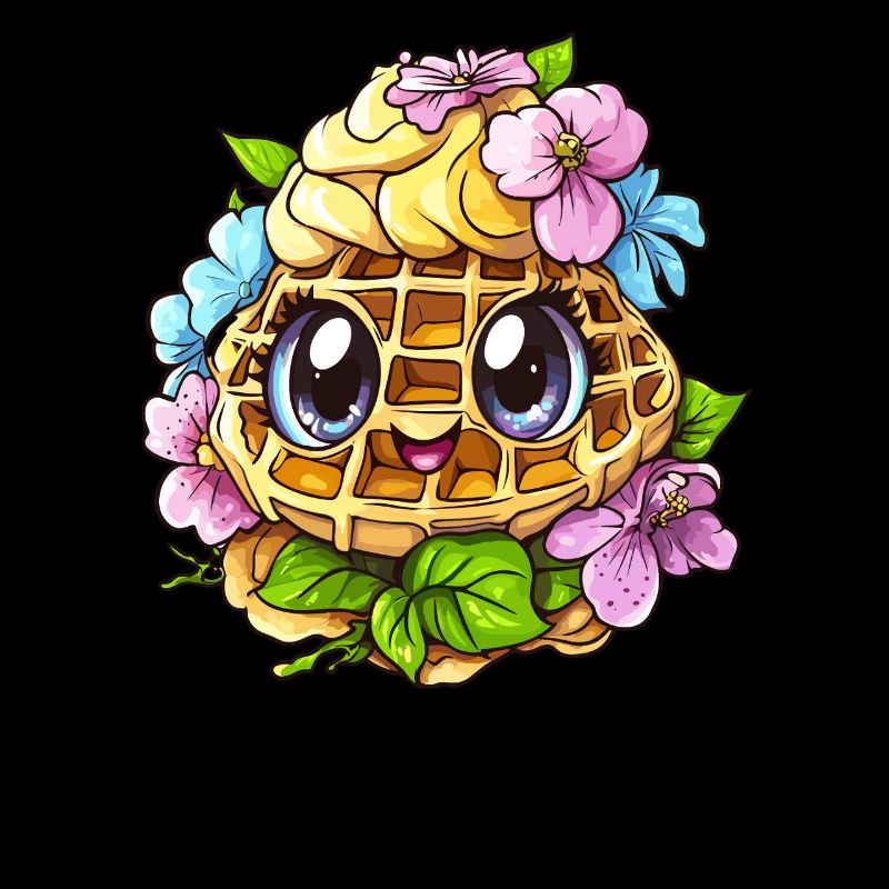 Fröhliche Blumen Waffel