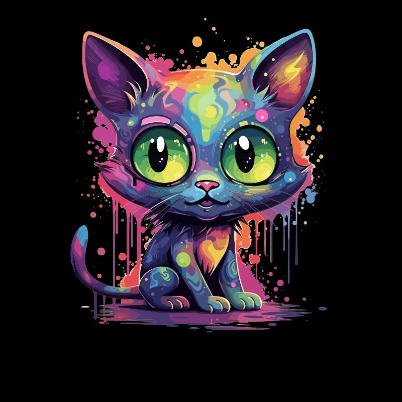 Bunte Neon Katze