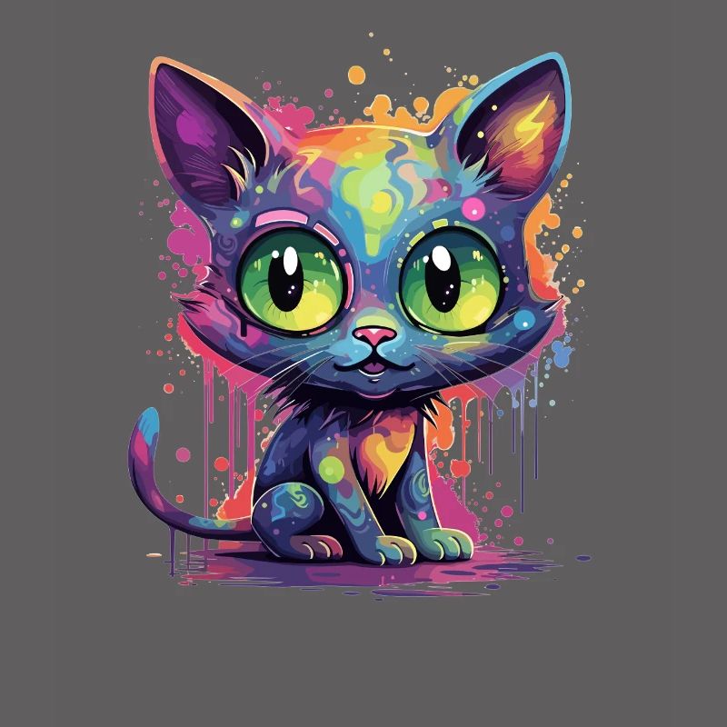 Chat néon coloré