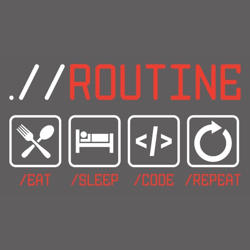 Routine Eat Sleep Code Repeat Software Developer C
