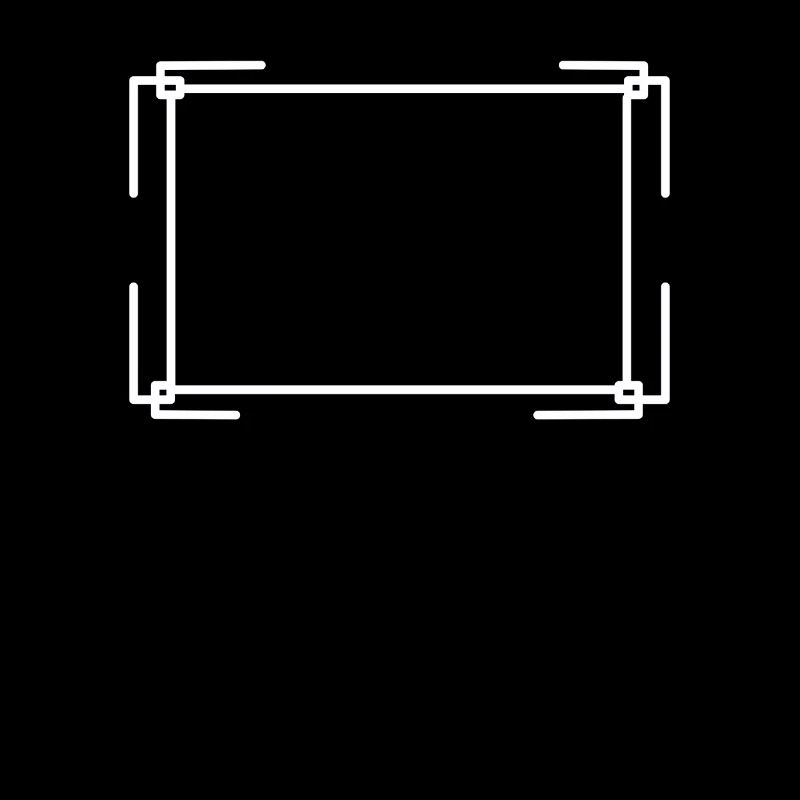 Rectangular frame in white basic text
