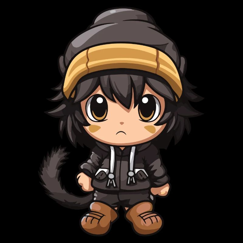 Monkey Winter Animal Cute Comic