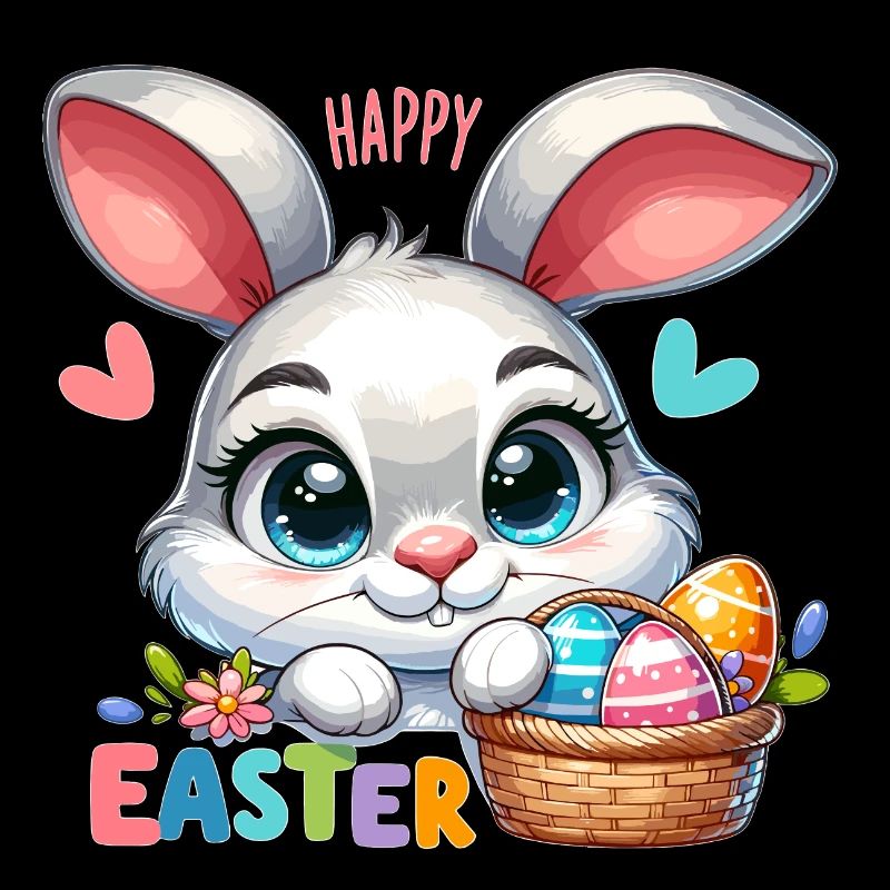 Joyeuses Pâques - Illustration de lapin de Pâques
