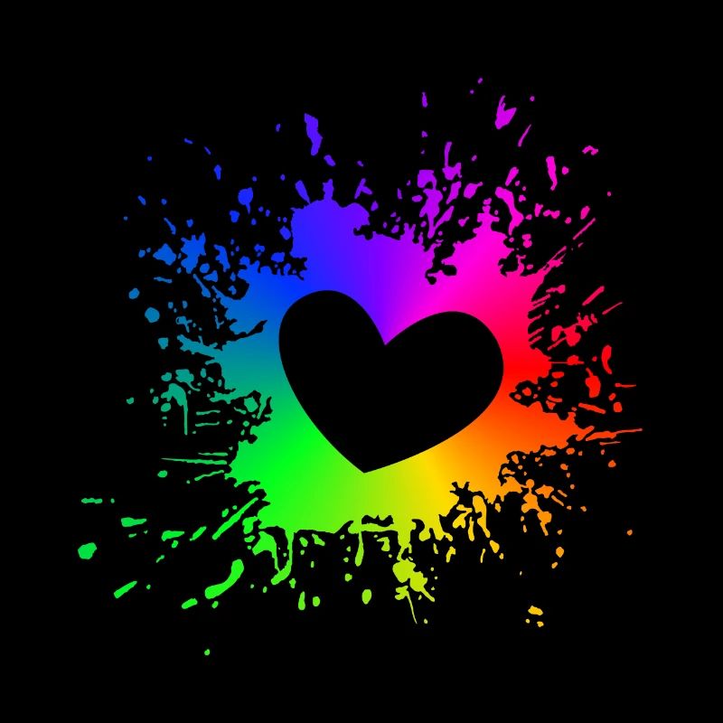 LGBT Splash Herz CSD Gay Pride Regenbogen