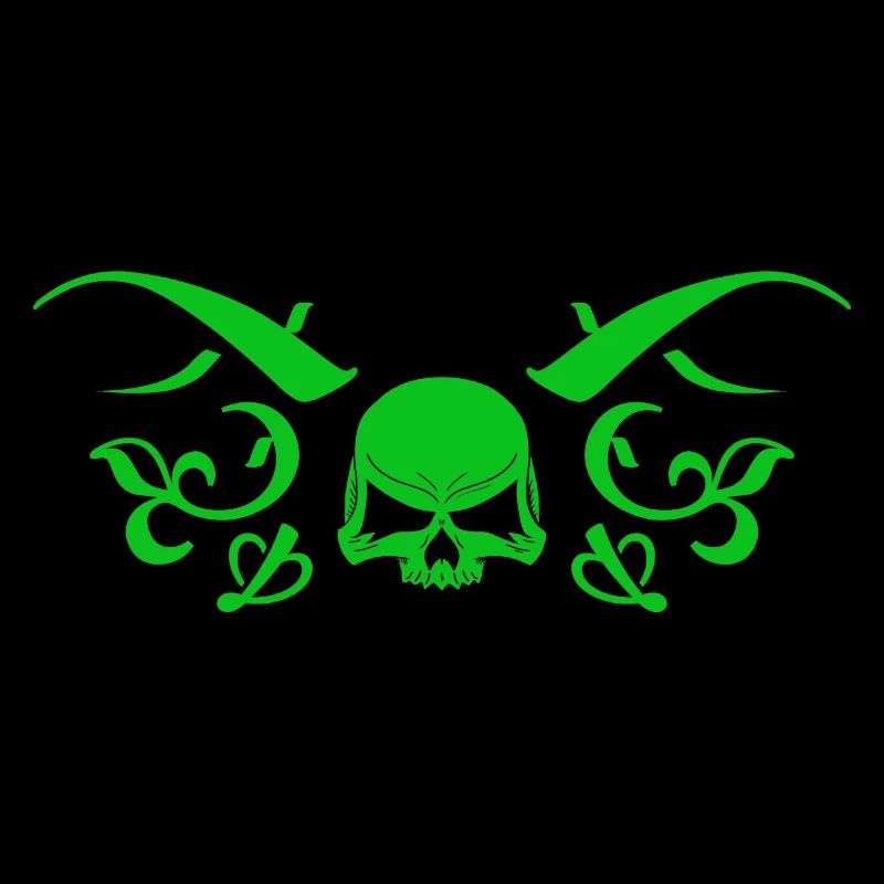 Crâne Tribal Vert