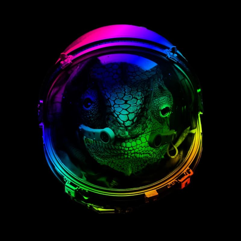 Astronaut Chameleon Reptile Keeper Outer Space