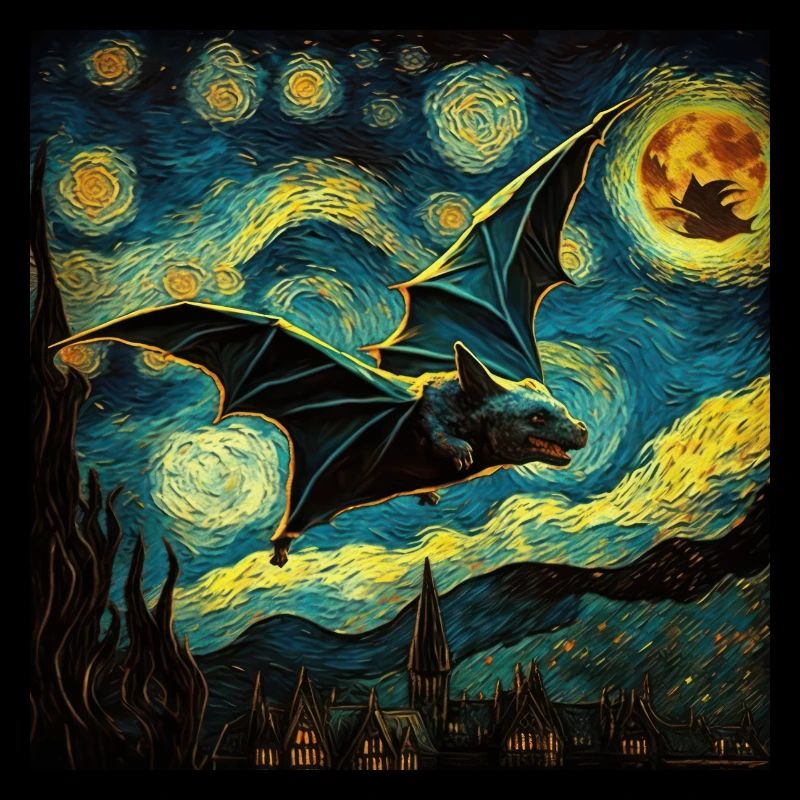Fledermaus, van gogh, sternennacht, tier
