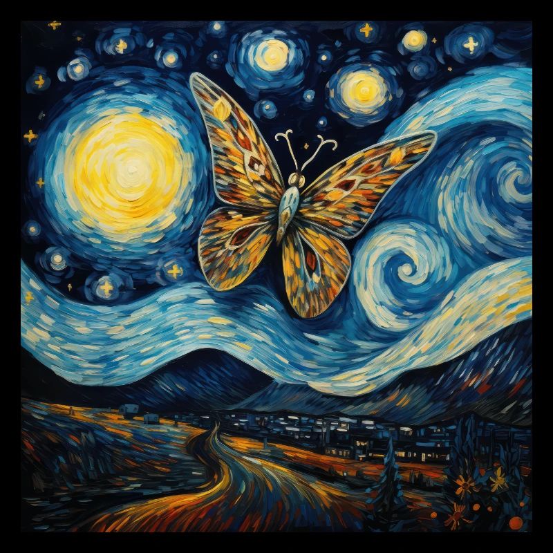 Moth, Van Gogh, Starry Night, Animal