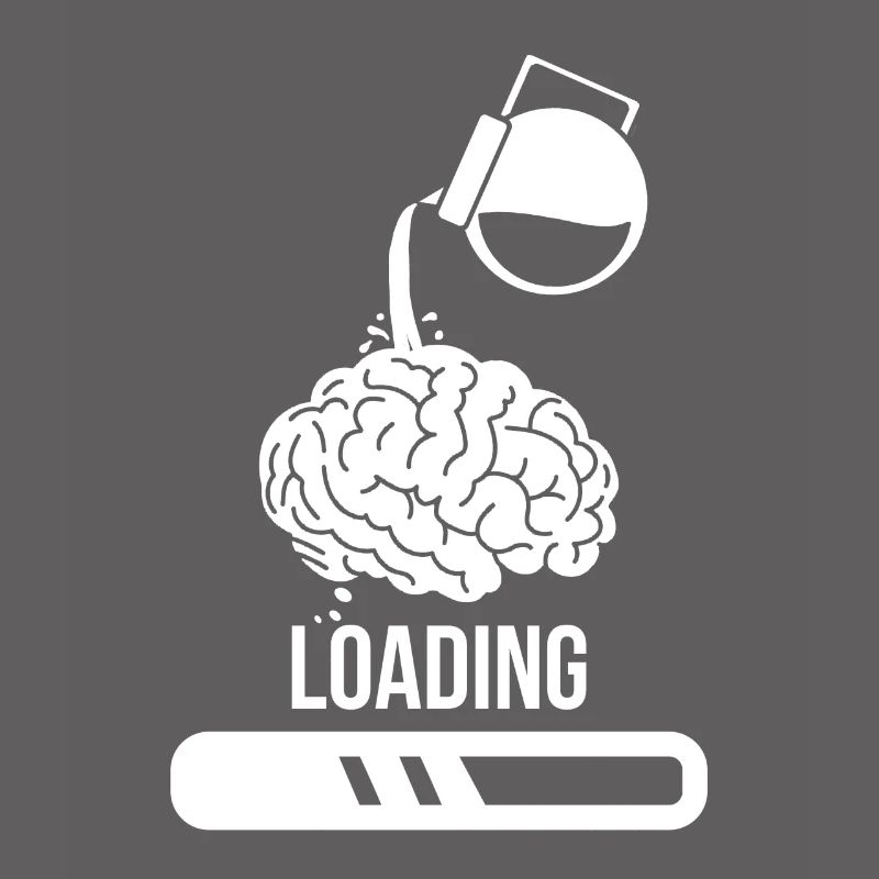 Coffee drinker coffee loading brain