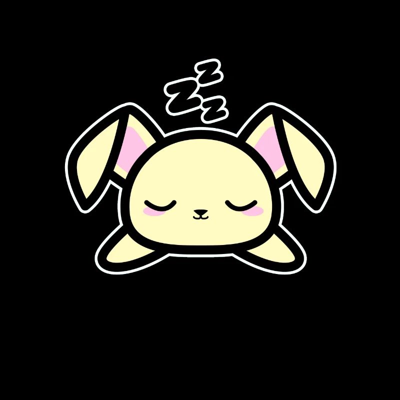 Conception mignonne de lapin endormi, style Kawaii