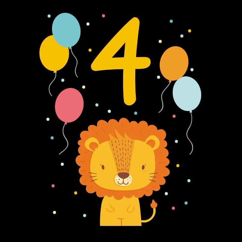 4. Geburtstag Geburtstagsshirt Löwe Vierter Geb