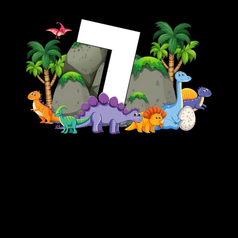 7ème anniversaire 7 ans Dino Dinosaur Fan