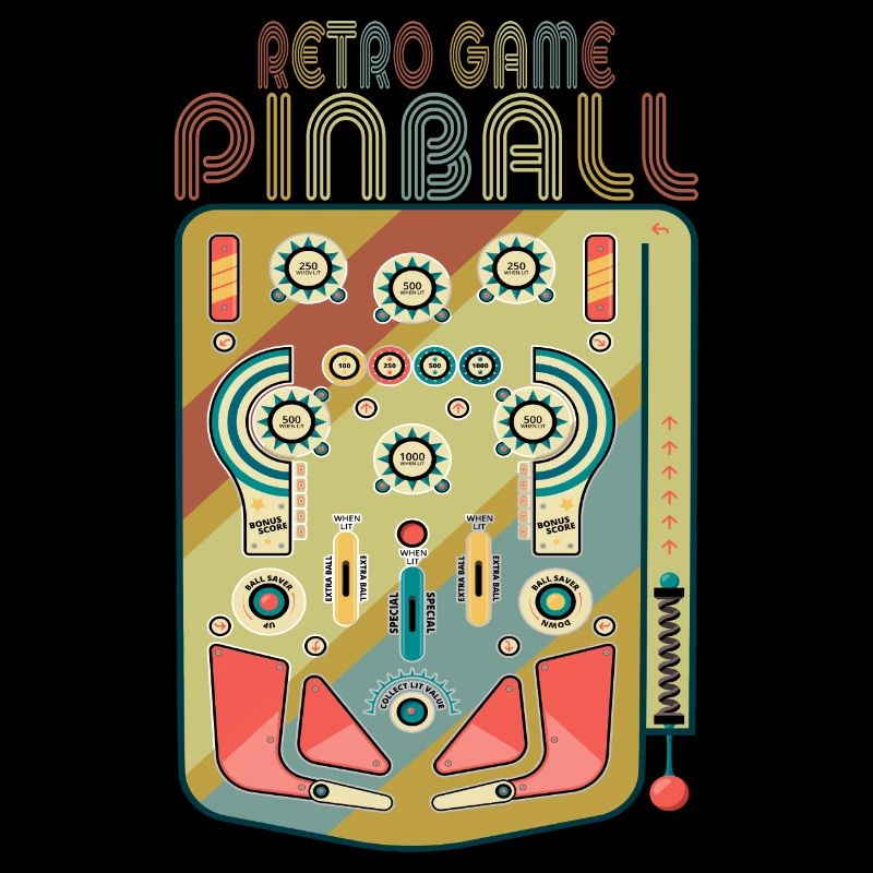 Flipper Retro Game Pinball Flipperautomat Geschenk