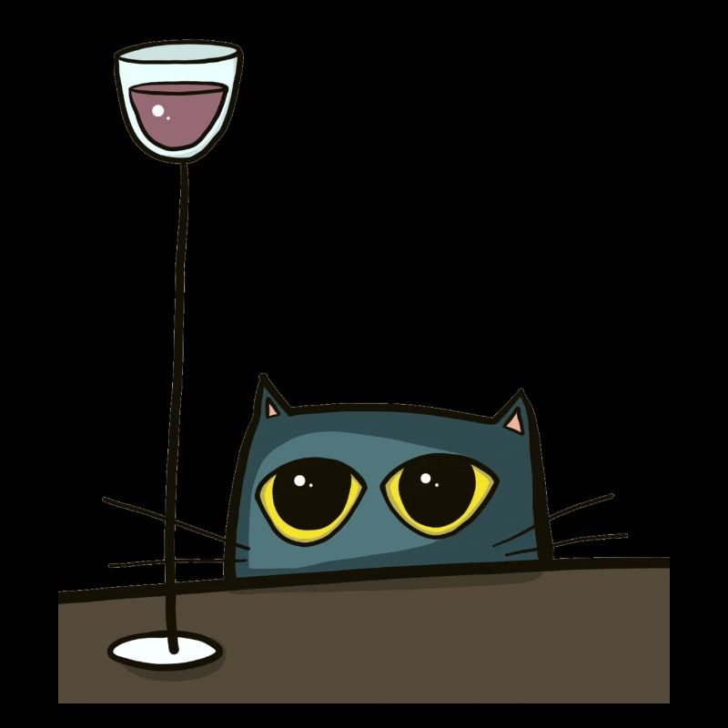 Chat avec vin rouge, chat à boire, chat drôle