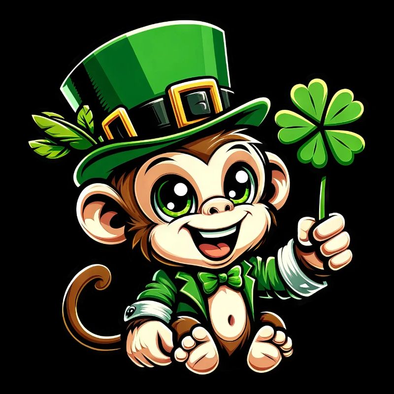 St. Patrick's Day Monkey Chimpanzee Shamrock Design