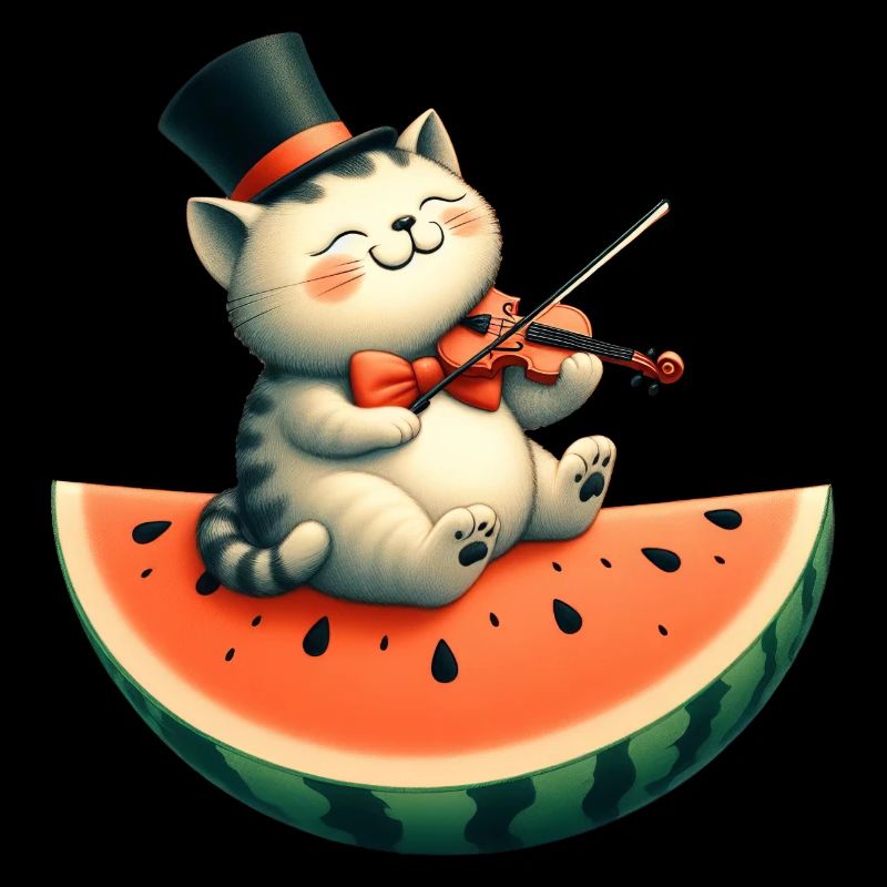 Cat Violin Top Hat Classical Music Violin Melo