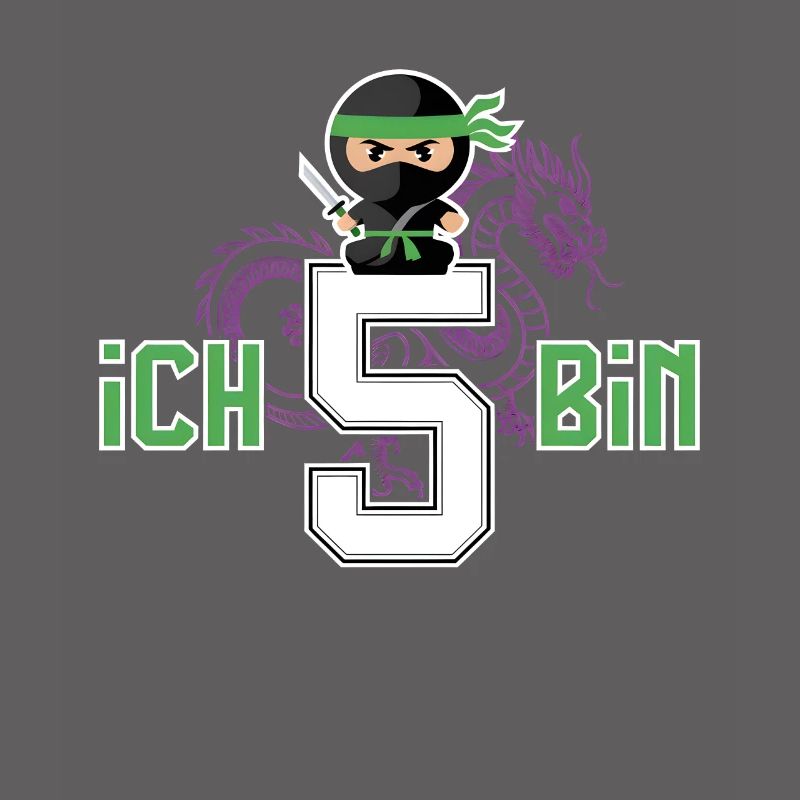 Ich Bin 5 Ninja Geburtstagsshirt