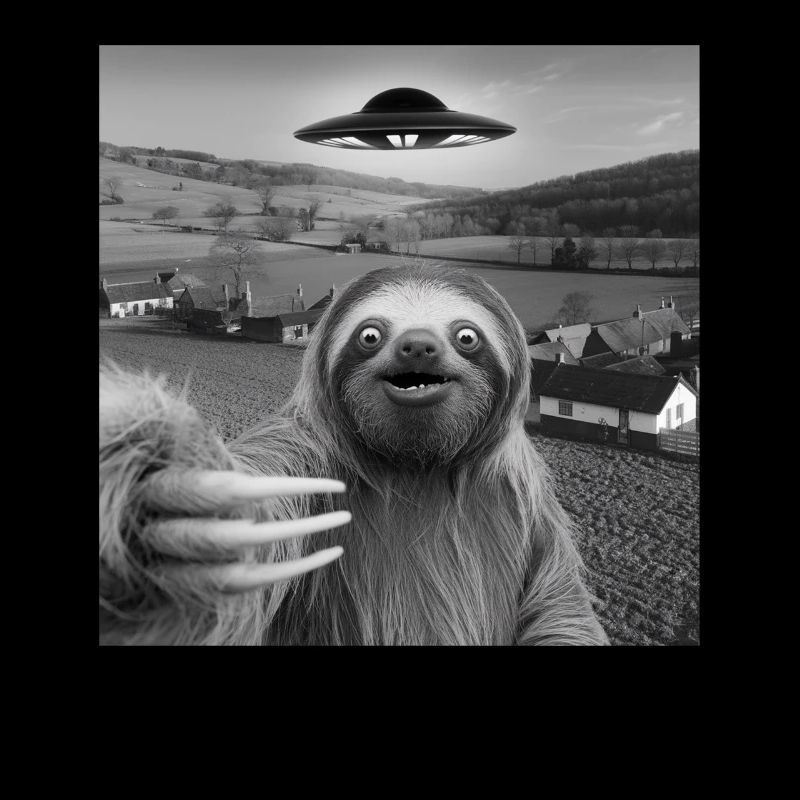 Alien Encounter Sloth Selfie