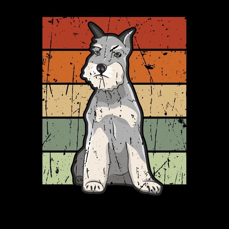 Schnauzer Silhoutte mit Retro-Farbhintergrund -