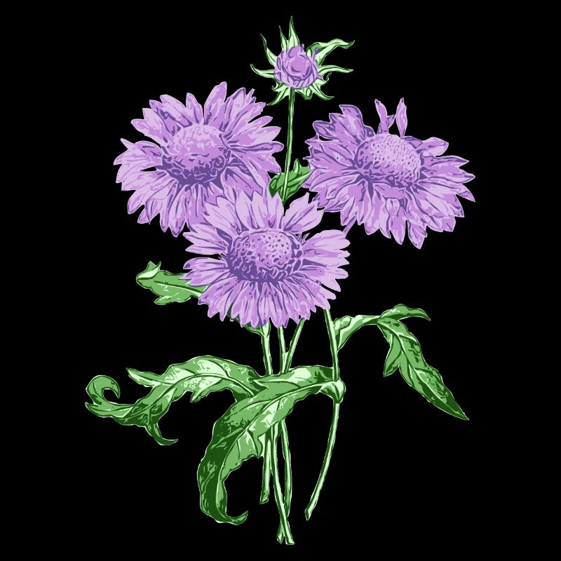 Fleur d'été avec des fleurs violettes