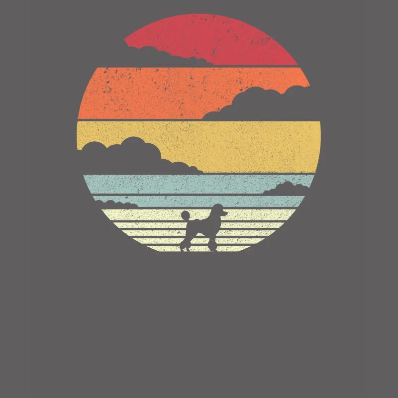 Graphique de caniche. Conception de style rétro