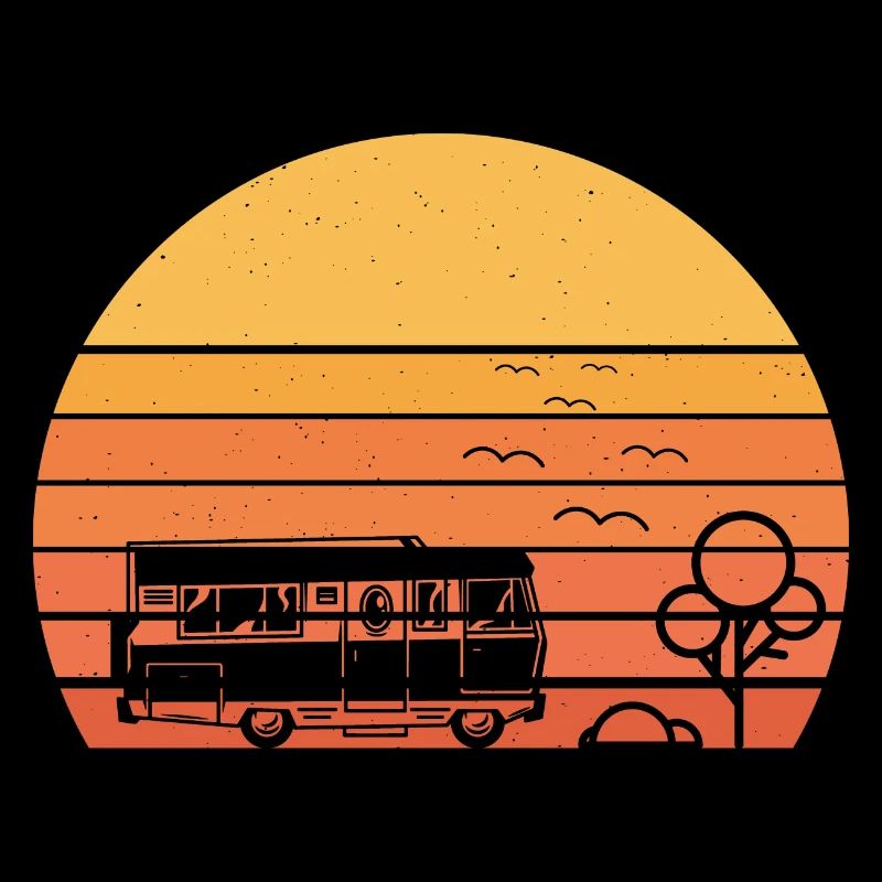 Motorhome Camping Trekking Retro Gift Idea