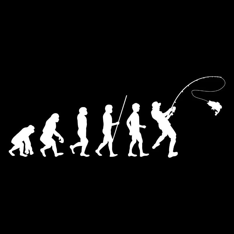 Pêcheur Pêcheur Évolution Cadeau Blanc