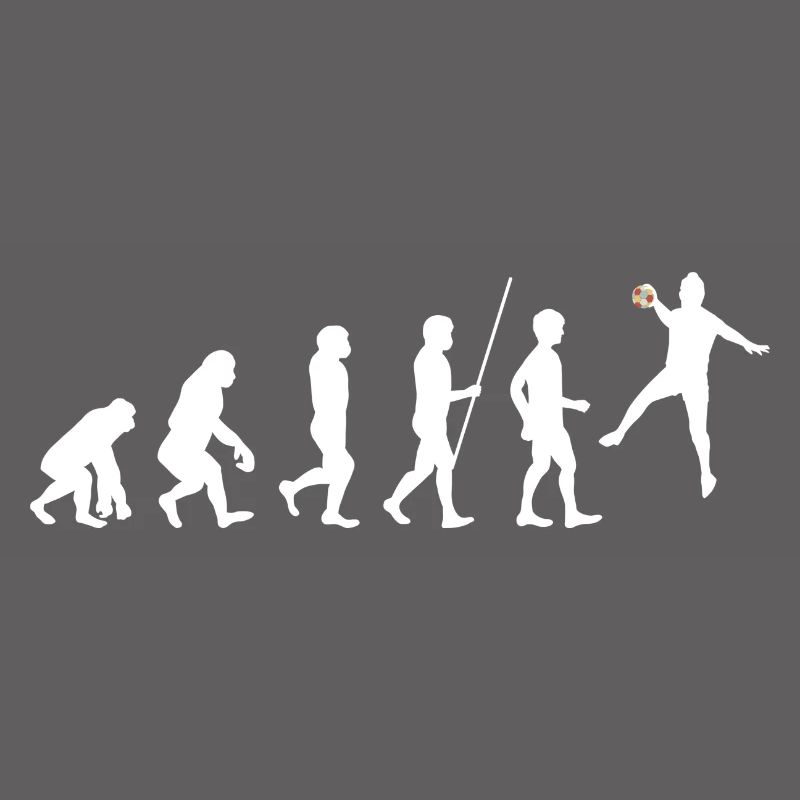 Handballer Evolution Geschenkidee weiß