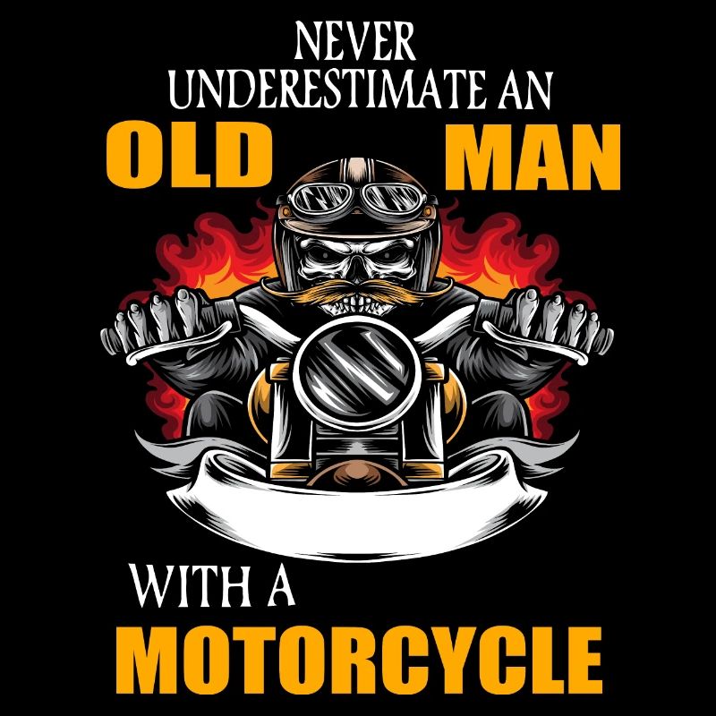 Old man with a motorcycle Geschenk Biker Motorrad